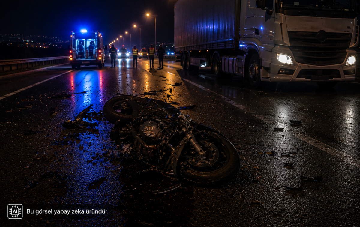 Tırla Çarpışan Motosikletin Sürücüsü Hayatını Kaybetti